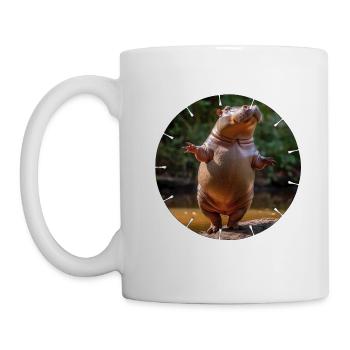 Un hippopotame ose danser - Mug blanc - blanc - Gauche