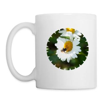 Insects depend on flowers and vice versa - Mug - white - Left