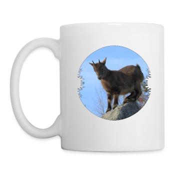 Ziegen im Hochgebirge sind gute Kletterkünstler - Tasse - Weiß - Links