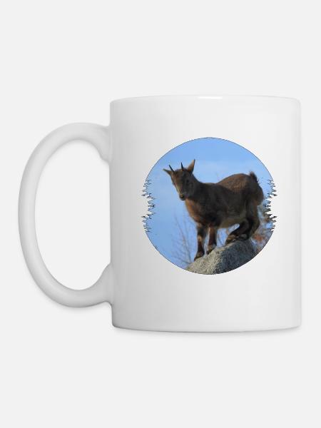 Les chèvres en haute montagne sont de bons grimpeurs - Mug blanc - blanc