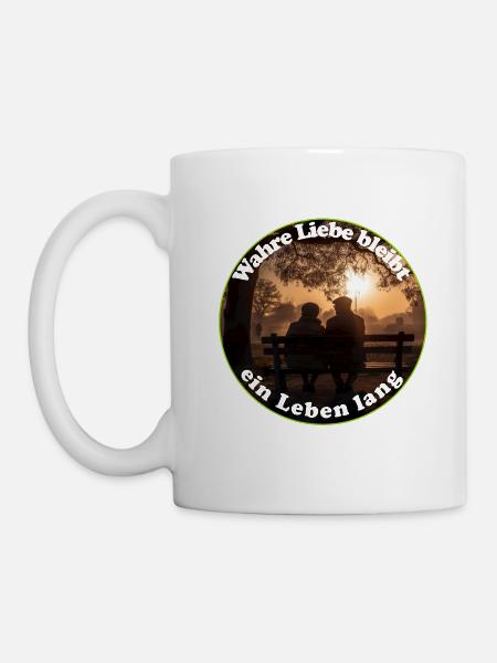 Wahre Liebe bleibt ein Leben lang - Tasse - Weiß