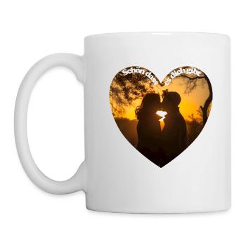 Schön dass es dich gibt, sagen zwei Verliebte - Tasse - Weiß - Links