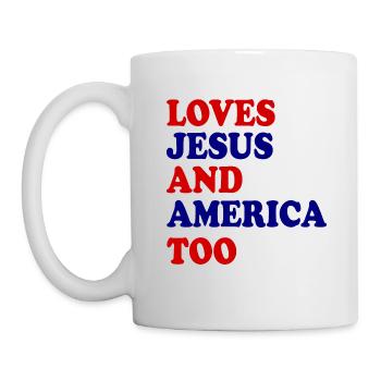 loves jesus and america too - Mug blanc - blanc - Gauche