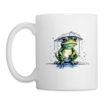 Frosch unter dem Regenschirm - Tasse - Weiß - Links