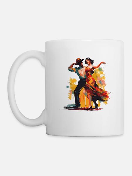 Mambo Tänzer zeigen Leidenschaft - Tasse - Weiß