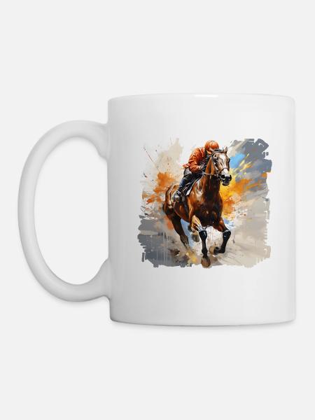 Les courses de chevaux ont une longue tradition - Mug blanc - blanc