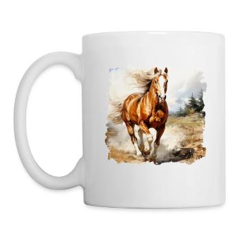 Pferde sind treue Begleiter - Tasse - Weiß - Links