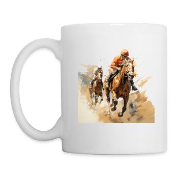 Les courses de chevaux sont un monde à part entière - Mug blanc - blanc - Gauche