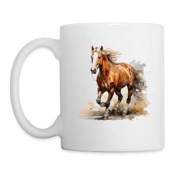 Un cheval est une source de bonheur - Mug blanc - blanc - Gauche