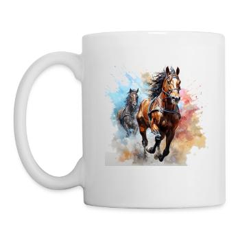 Quand les chevaux courent - Mug blanc - blanc - Gauche