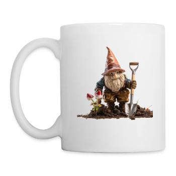Humor im Garten mit Gartenzwerge - Tasse - Weiß - Links