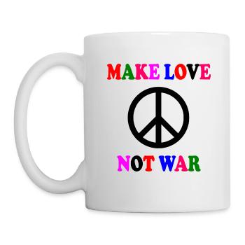 Make love not war - Tasse - Weiß - Links