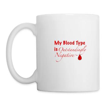 Groupe sanguin O- - Mug blanc - blanc - Gauche