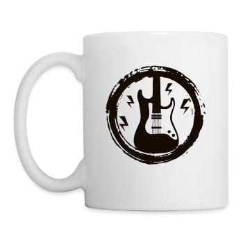 Gitarre - Guitar - Vintage Rock - Hardrock - Mug - white - Left