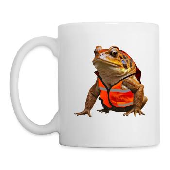 Sei kein Frosch und nutze deine Warnweste - Tasse - Weiß - Links