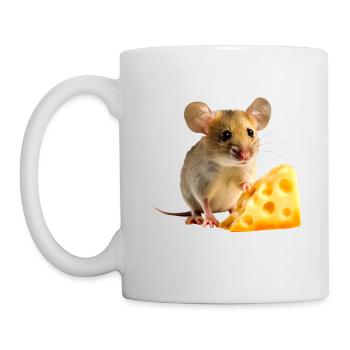 Mouse with cheese - Mug - white - Left