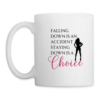 Tomber est un accident - Rester en bas est... - Mug blanc - blanc - Gauche