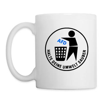 Fck afd - halte deine umwelt sauber - Tasse - Weiß - Links