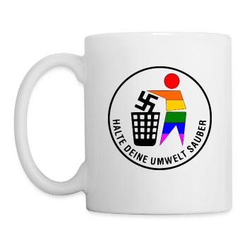 halte deine umwelt sauber - fck nzs - Tasse - Weiß - Links