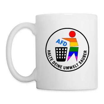 Fck afd - halte deine umwelt sauber - Tasse - Weiß - Links