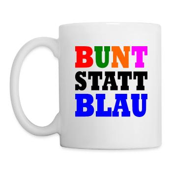 Bunt statt blau - Tasse - Weiß - Links