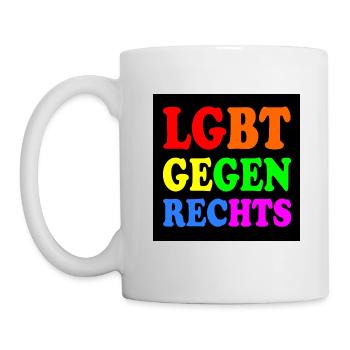 Lgbt gegen rechts - Tasse - Weiß - Links