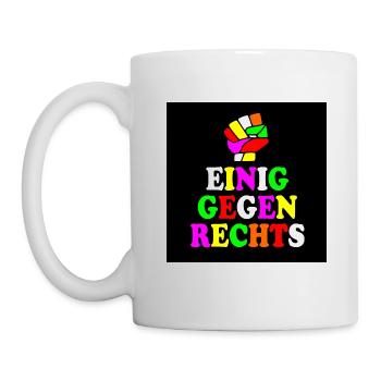 Einig gegen rechts - Tasse - Weiß - Links