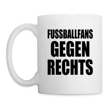 fussballfans gegen rechts - Tasse - Weiß - Links
