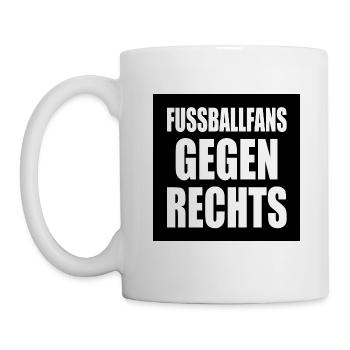 fussballfans gegen rechts - Tasse - Weiß - Links