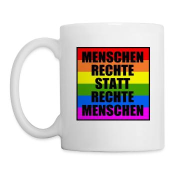 menschenrechte statt rechte menschen - Tasse - Weiß - Links