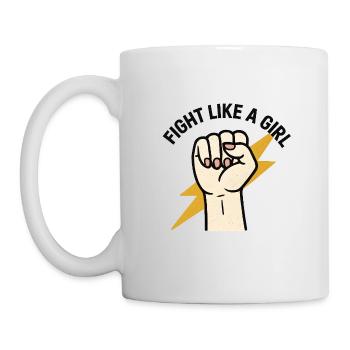 Battez-vous comme une fille Power Design - Mug blanc - blanc - Gauche