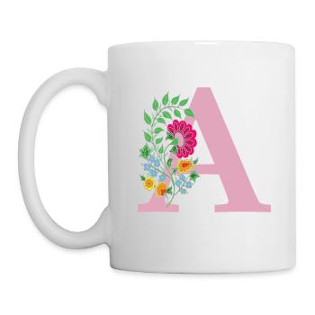 flower 12 red with a - Mug - white - Left