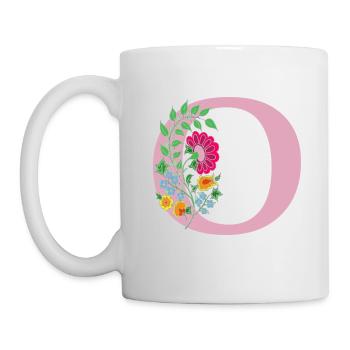 flower 12 red with o - Mug - white - Left