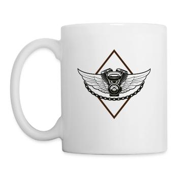 Vintage engine with wing - Biker - Motorcycle - Mug - white - Left