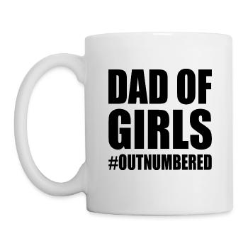 Dad of girls outnumbered - Mug blanc - blanc - Gauche