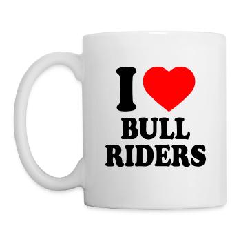 I love bull riders - Tasse - Weiß - Links