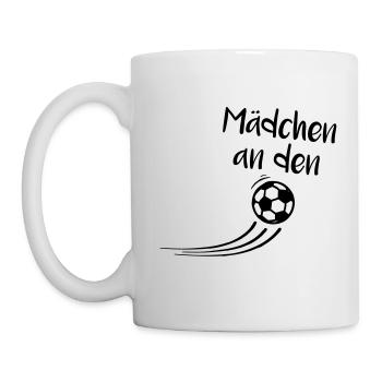 Mädchen an den Ball - Tasse - Weiß - Links