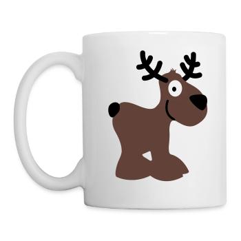 Elch Karibu Rentier Reh schnee Hirsch Weihnachten - Tasse - Weiß - Links