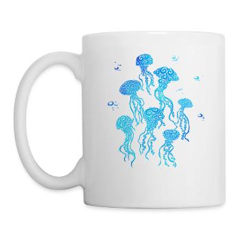 Swirly Jellyfish - Tasse - Weiß - Links