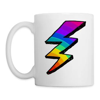 Colorful lightning Bolt. Rainbow - Mug - white - Left