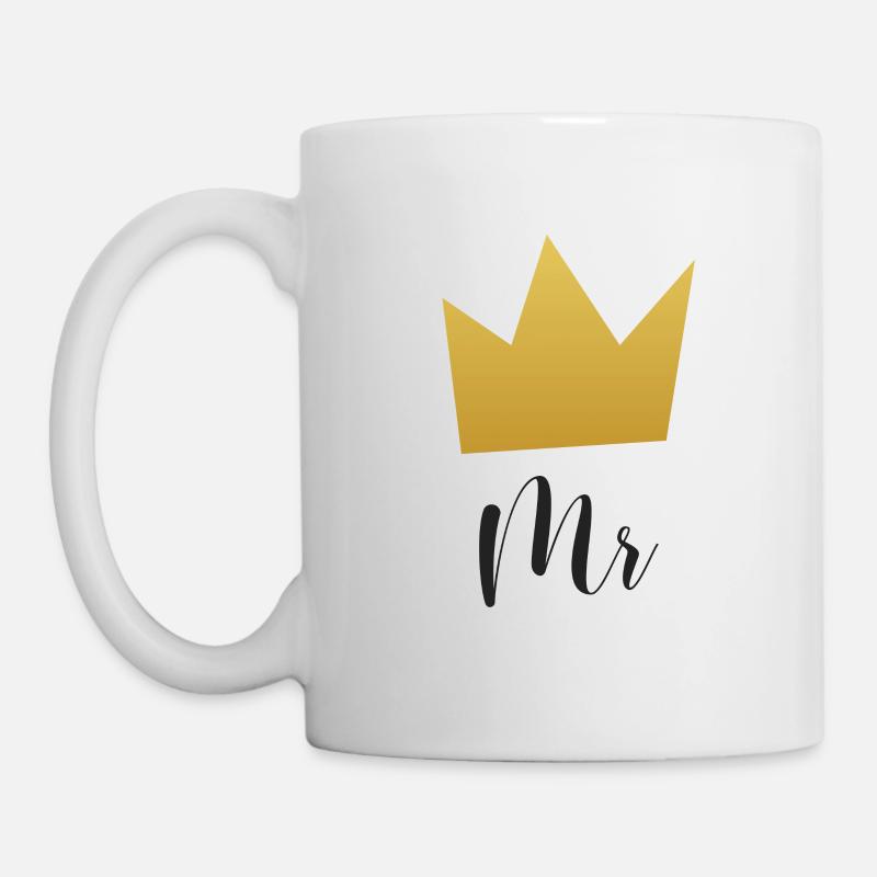 Mr and Mrs with Crown - Tasse - Weiß