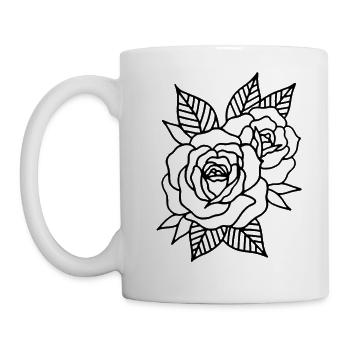 Rose un - Mug blanc - blanc - Gauche