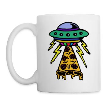 Design solely for lovers of pizza and UFOs - Mug - white - Left