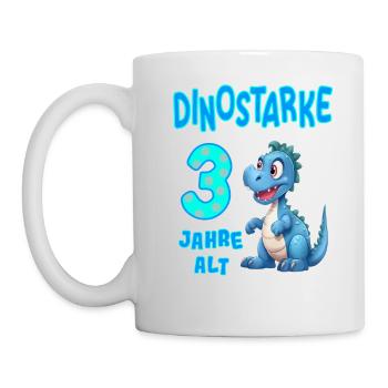 3 Geburtstag 3 Jahre alt Kindergeburtstag Geschenk - Tasse - Weiß - Links