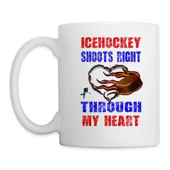Eishockey mit Herz | Hobby, Leidenschaft, Fan - Tasse - Weiß - Links