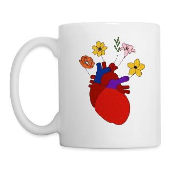 Flower Heart Design - Tasse - Weiß - Links