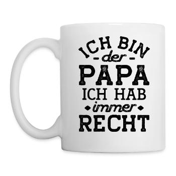 Papa hat Recht schlau klug lustige Sprüche Vater - Tasse - Weiß - Links