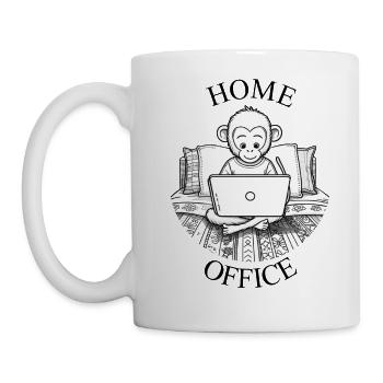Monkey on Bed in Home Office - Mug - white - Left