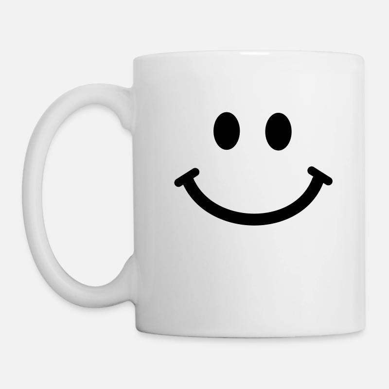 Visage souriant heureux - Mug blanc - blanc