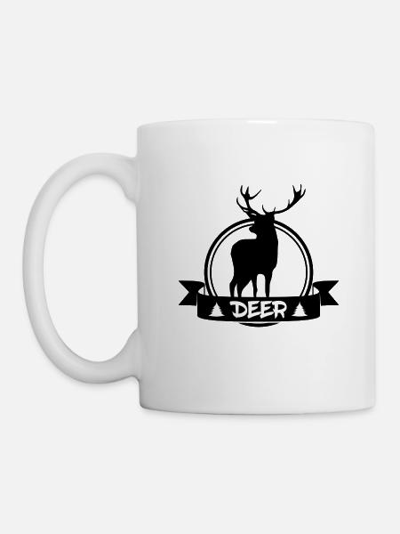 Hirsch - Deer / Naturschutz - Tierfreund - Tasse - Weiß